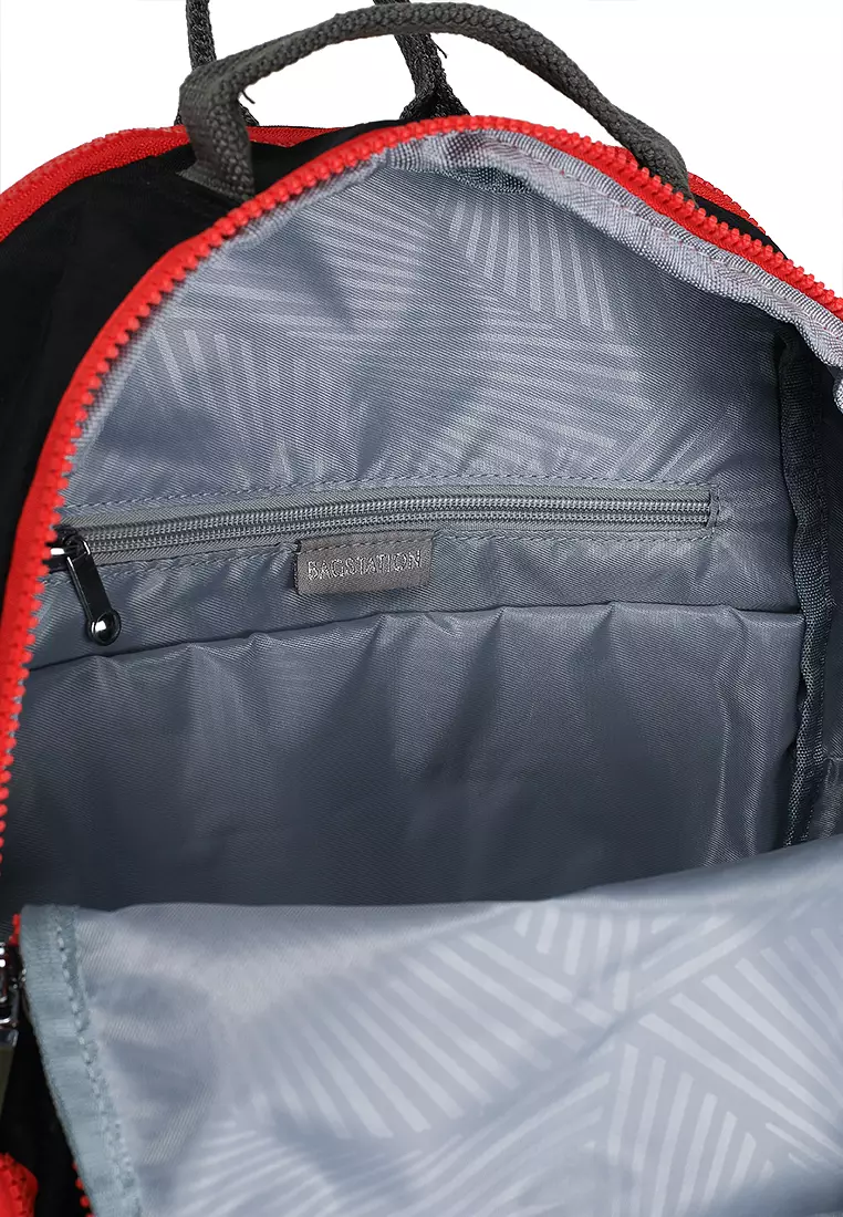 Colour Block Nylon Large Backpack