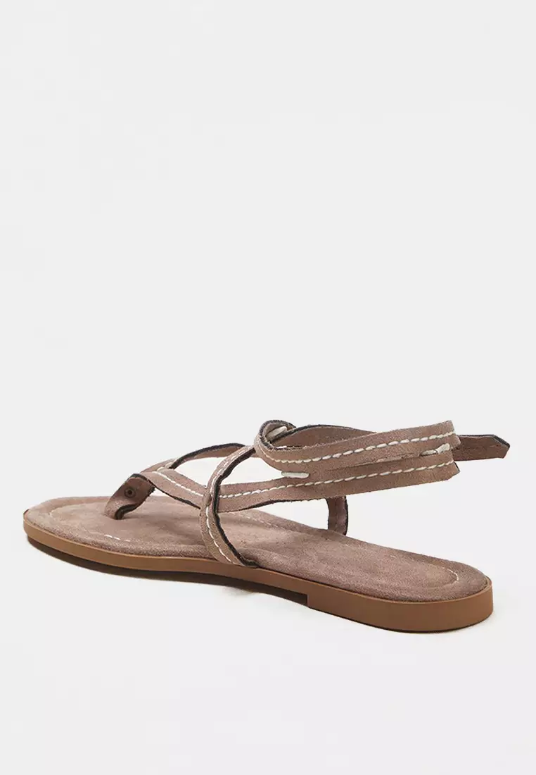 Mink Suede Ankle Strap Women's Sandals Takss25Sd00061