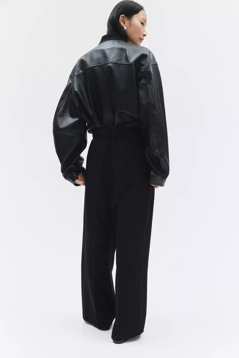 Wide belted trousers