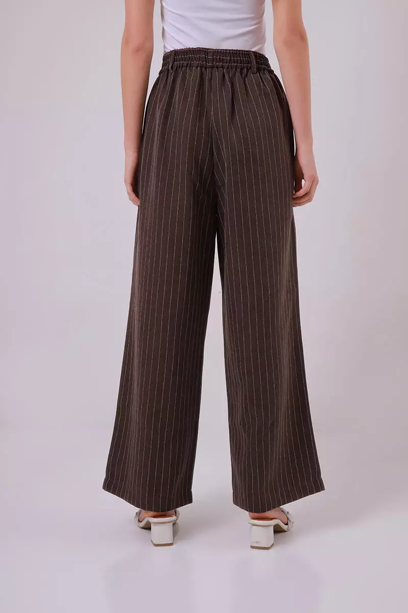 Sofia Reign Stripes Pants Brown