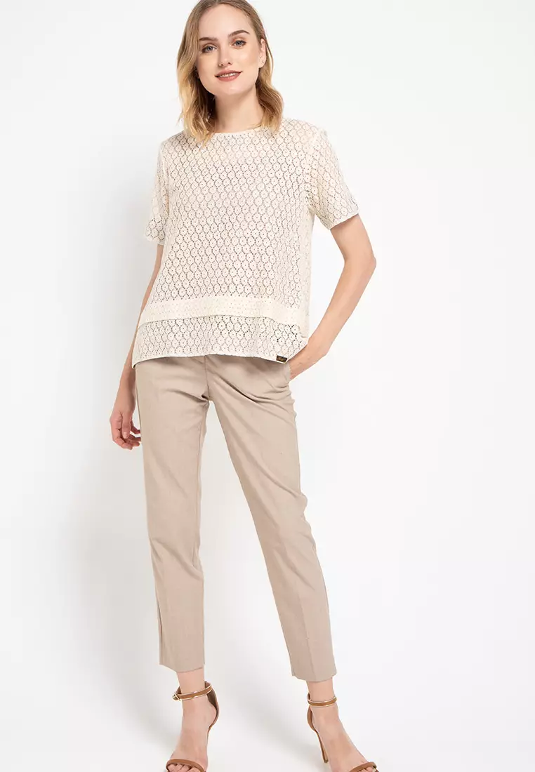 Top Atasan Blouse Brukat Bella