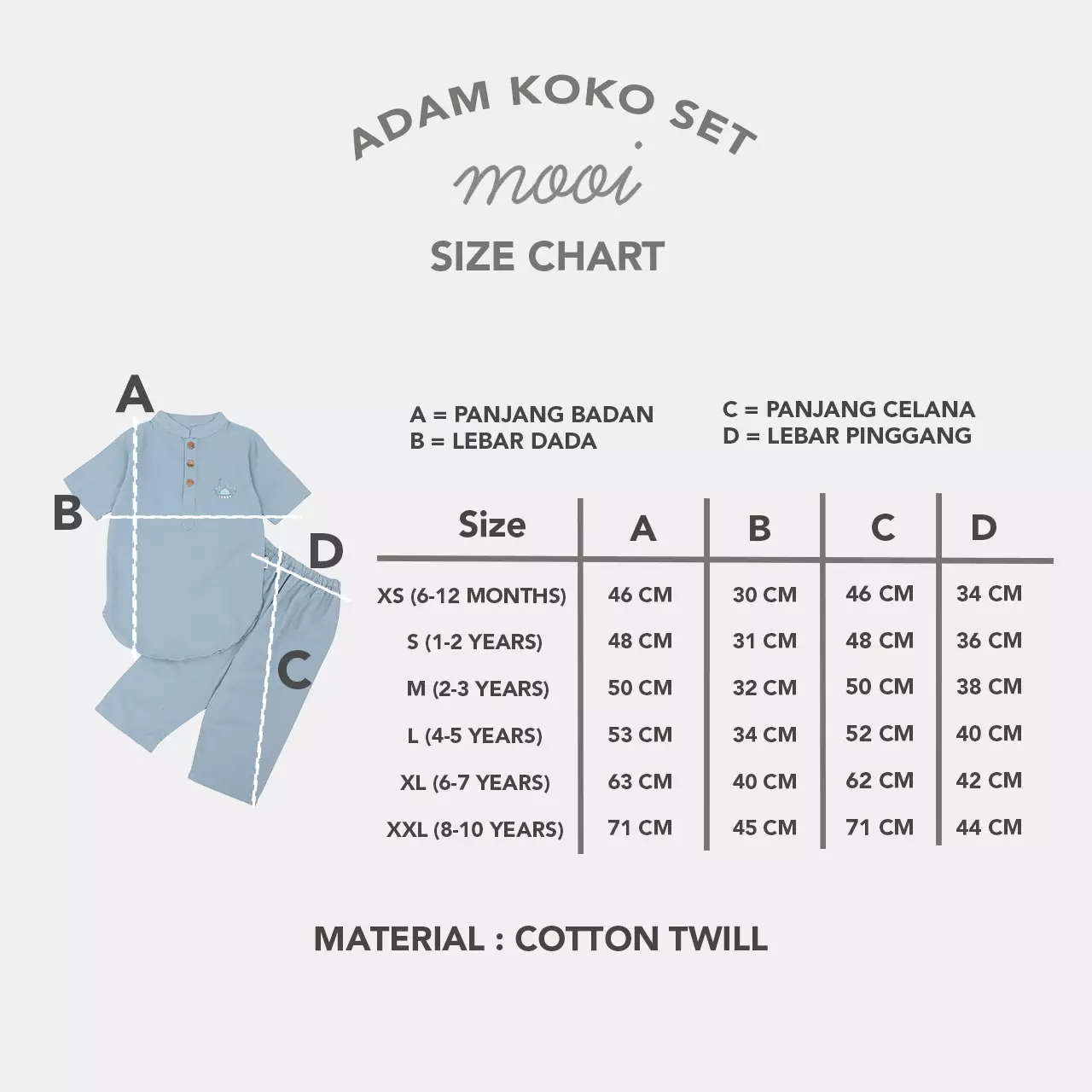 Mooi Adam Koko Set Setelan Koko Anak Raya Collection V1 - Khaki V1