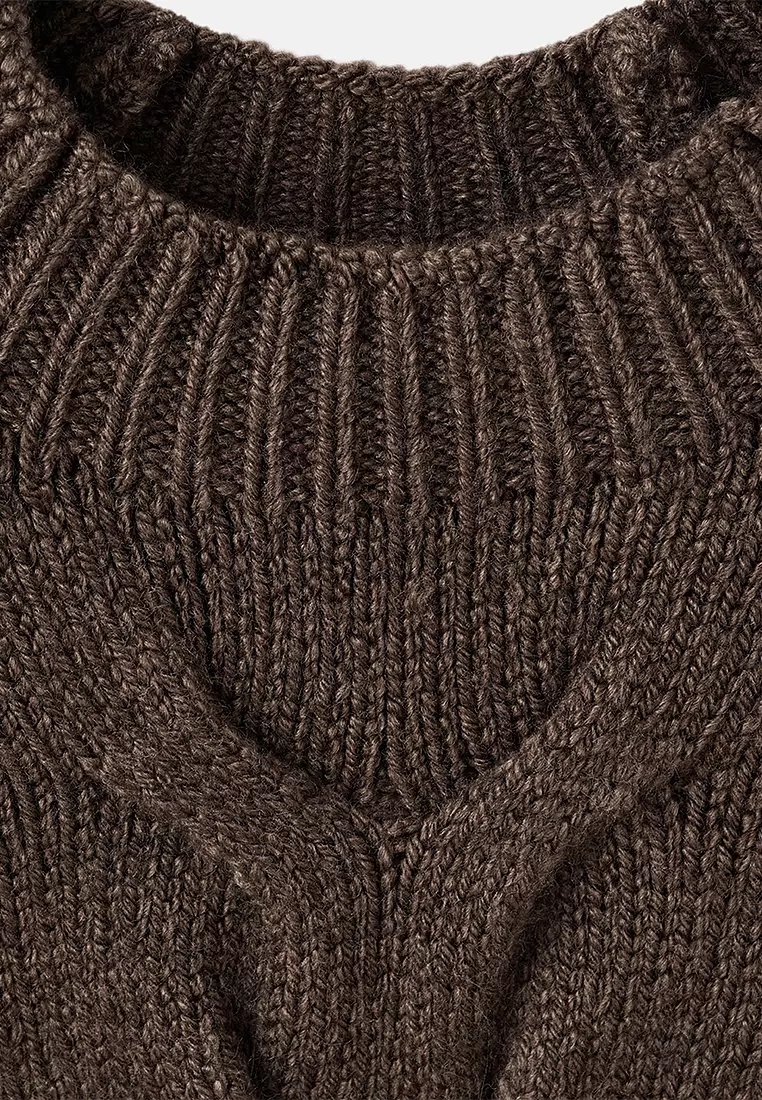 Braided Sweater With Perkins Neck
