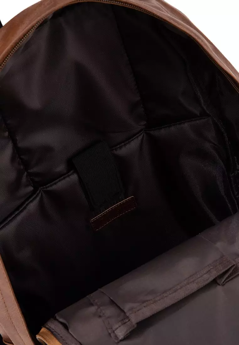 Distressed Leather Mesh Backpack