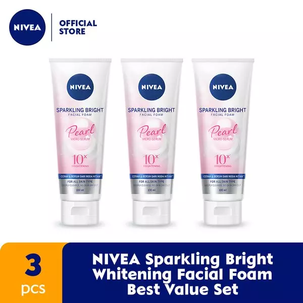NIVEA Sparkling White Whitening Facial Foam - Best Value Set