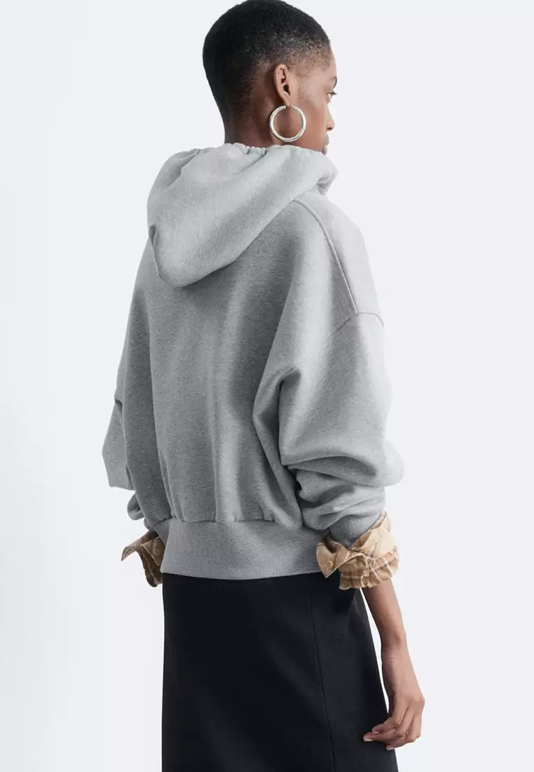 Cropped Zip-Up Hoodie