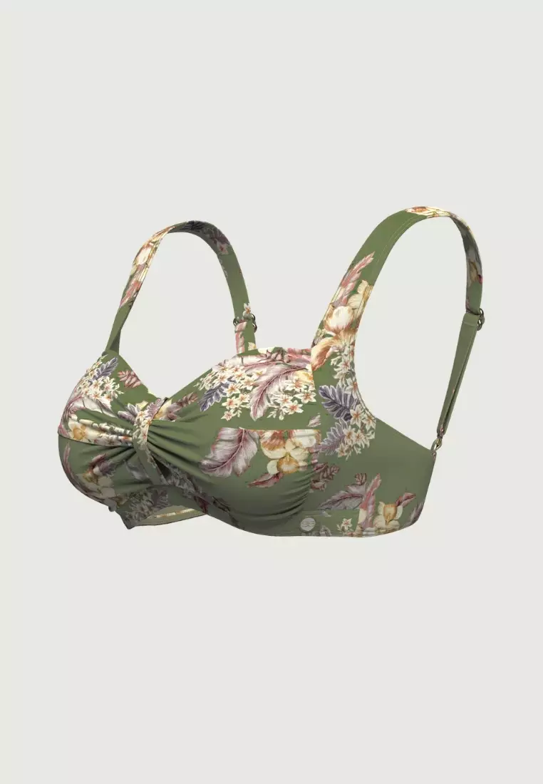 Desert Tropics Olive Plus Cup Twist Front Bikini Top