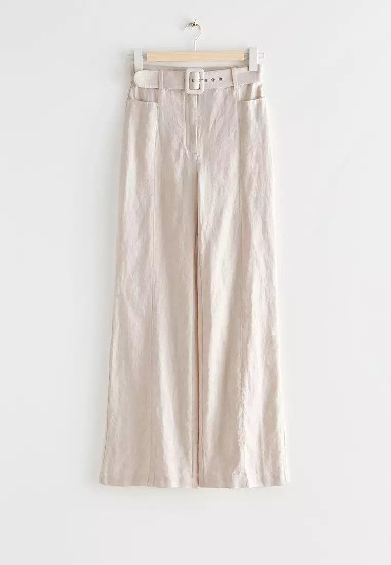 Flared Linen Trousers