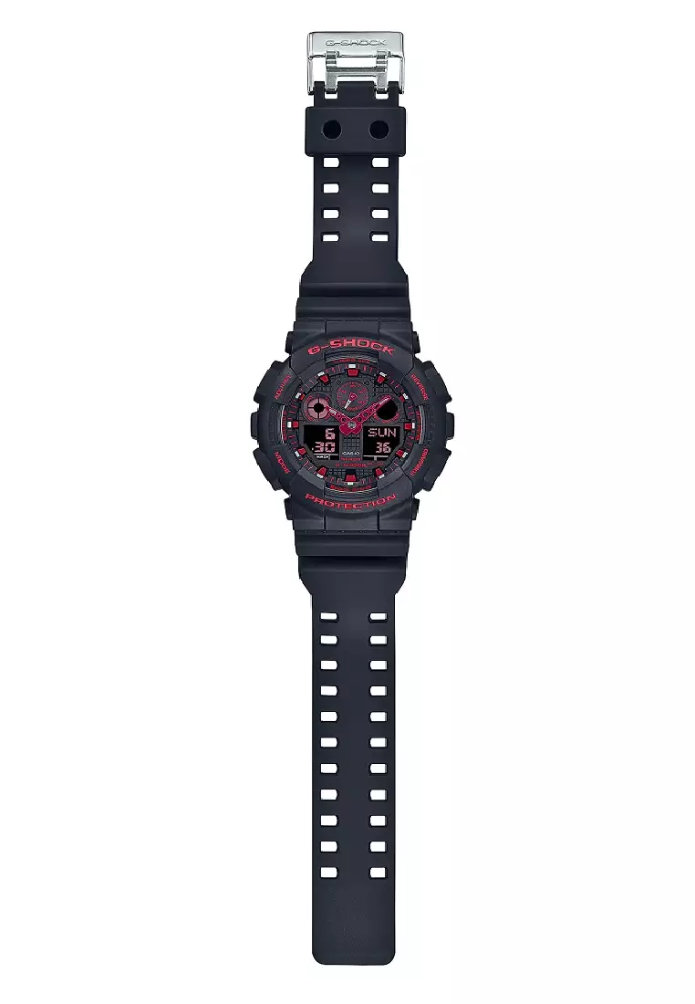 Men GA-100BNR-1A Resin black red