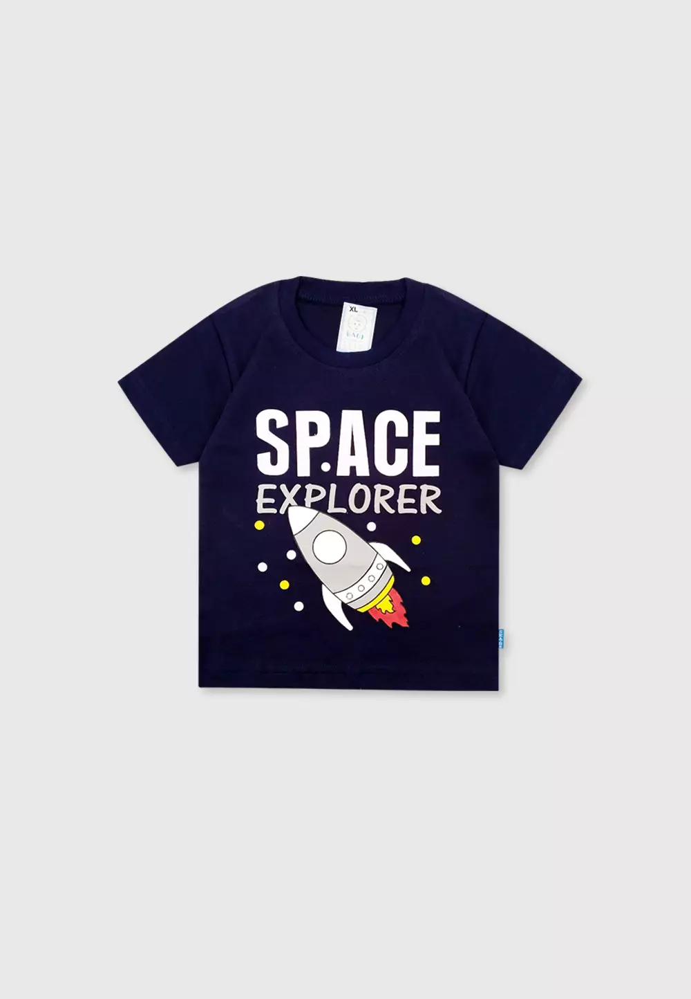 Wakakids Setelan Bayi Laki Laki Baju Lengan Pendek Anak Usia 12 Bulan Hingga 18 Bulan Set Celana Jeans Motif Space Rocket 3418 Navy