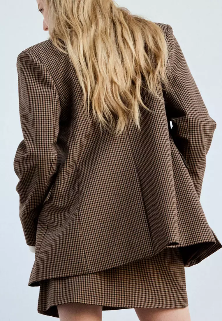 Houndstooth Jacket With Lapels