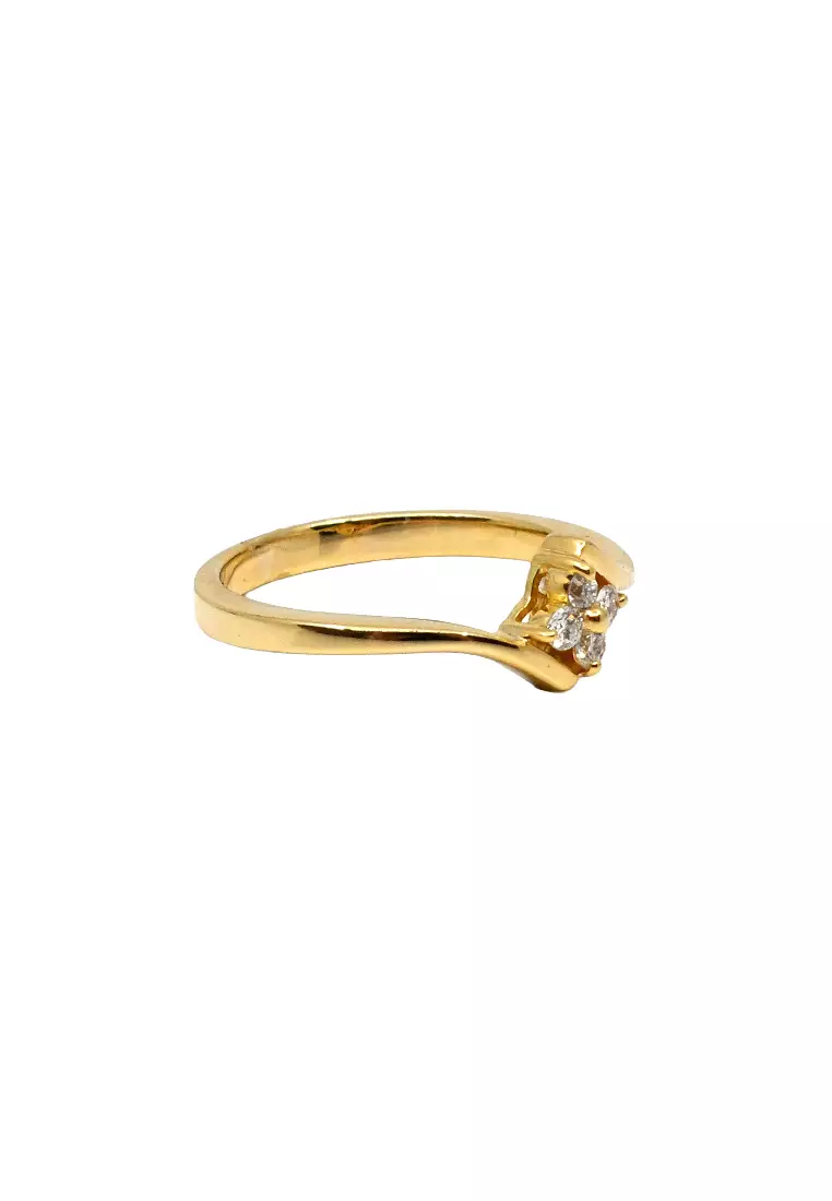 18K Yellow Gold Lady Ring with Diamonds