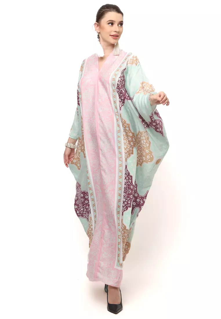 Kanzi Long Sleeve Monochrome Ethnic Kaftan