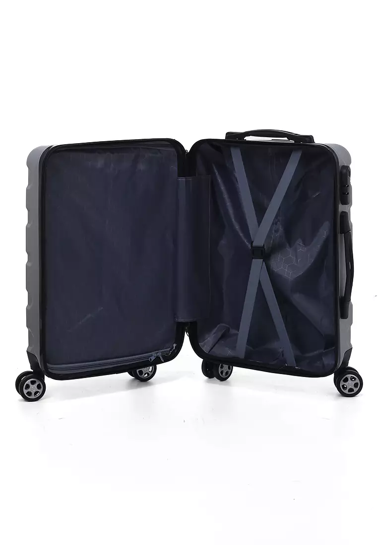 Carlton Koper Hardcase Unisex Size 20 Inch Tas Travel Combination Lock Large Compartment Material ABS+PVC Coated ORIGINAL - Gray