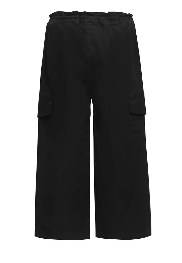 Pito Dito Girl Urumqi Celana Kulot Katun Cargo Anak Hitam - Size 4