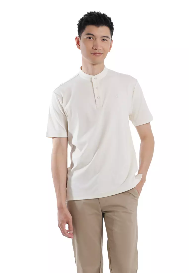 Byford Mandarin Polo Shirt Short Sleeve - 3626001A-91Beige