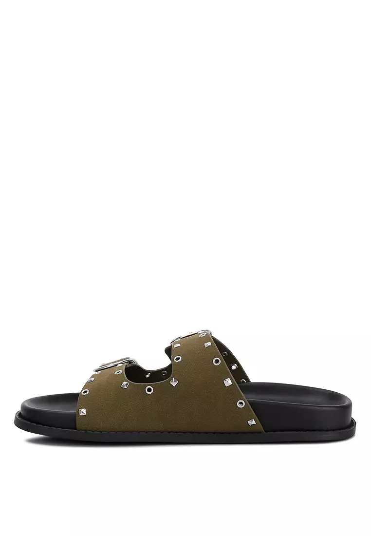 Sandal Berhias Khaki Lenny