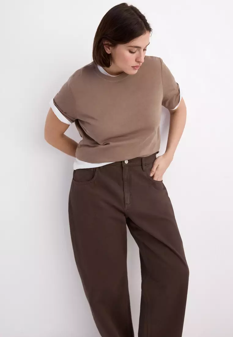 High-Waisted Barrel Jeans