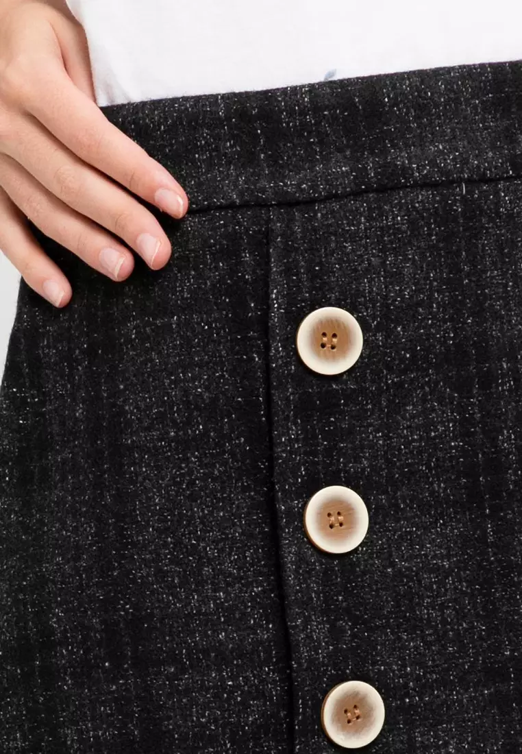 Plaid Asymmetric Mini Skirt