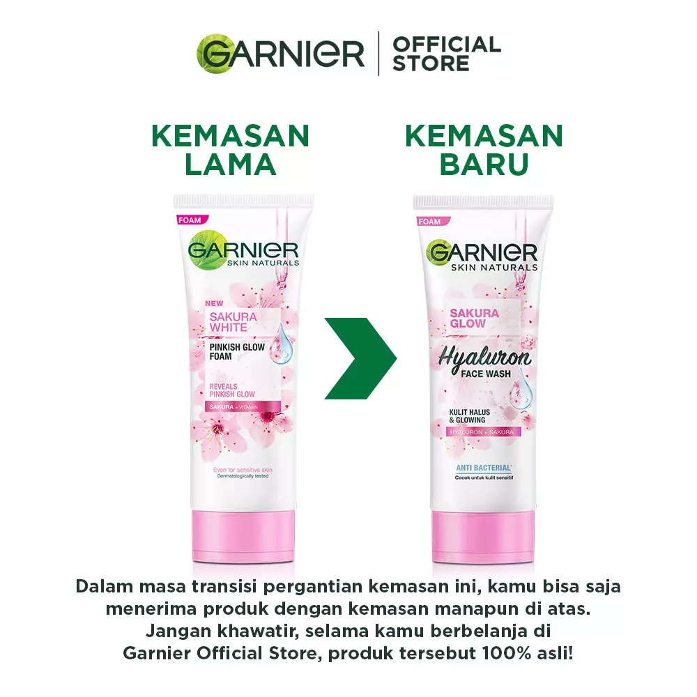 Garnier Sakura Glow Cleanser Facial Foam - 50ml