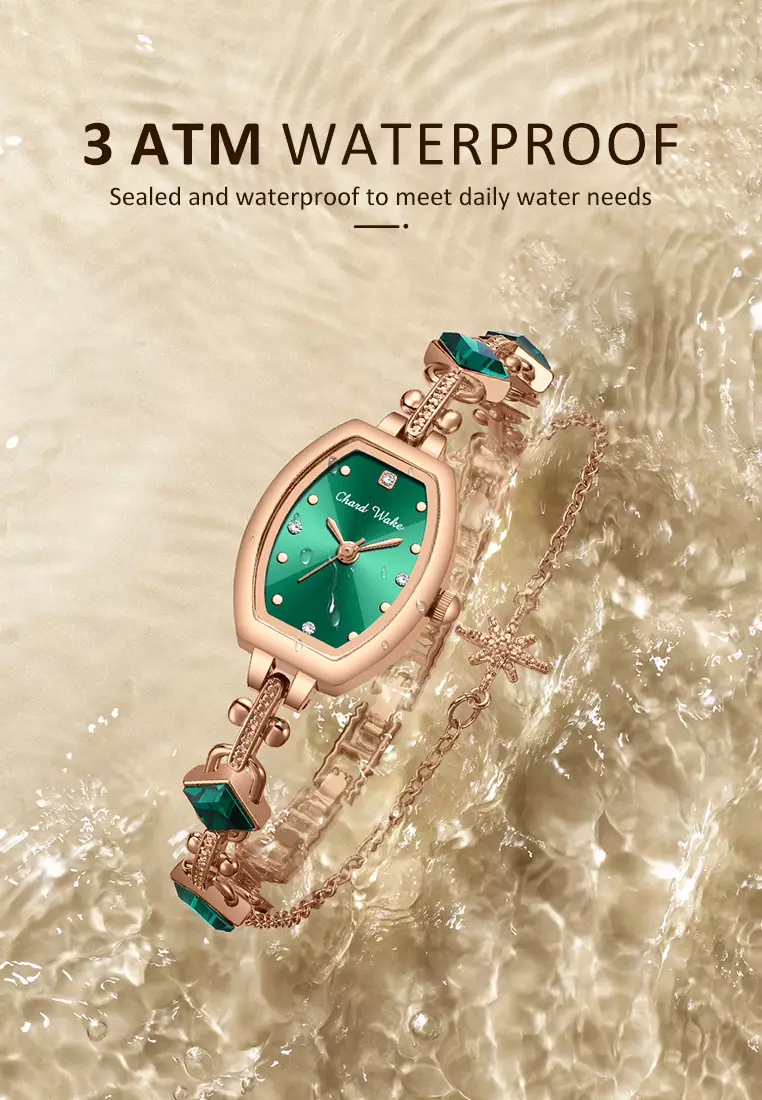 Jam Tangan Wanita Original Korea Gelang Fashion Original Jam Tangan Cewek Anti Air rosegreen