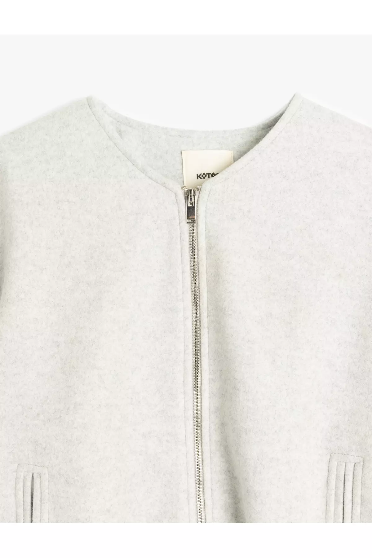 Long Sleeve Zippered College Jacket With Pockets