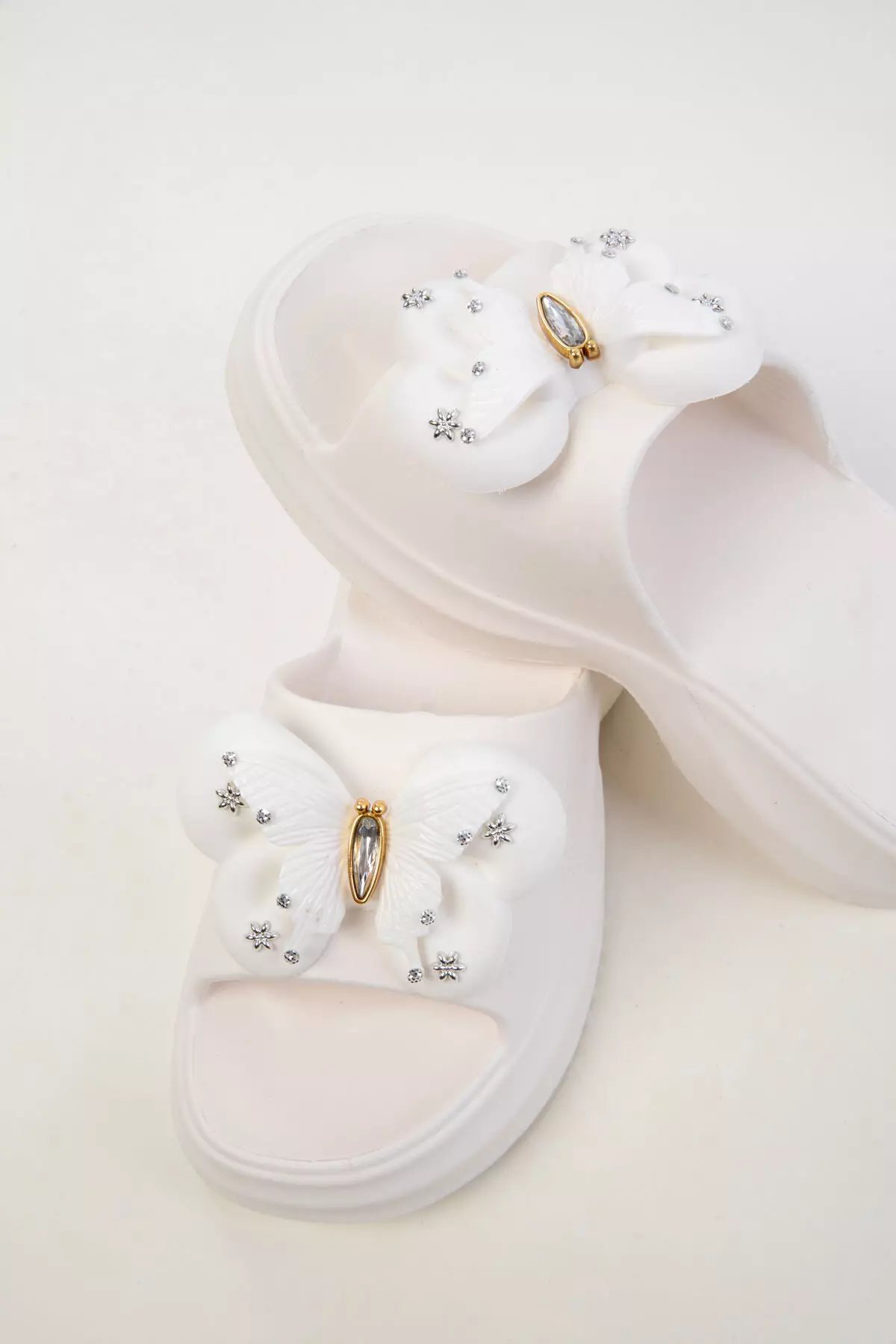 White Women's Slippers 20419