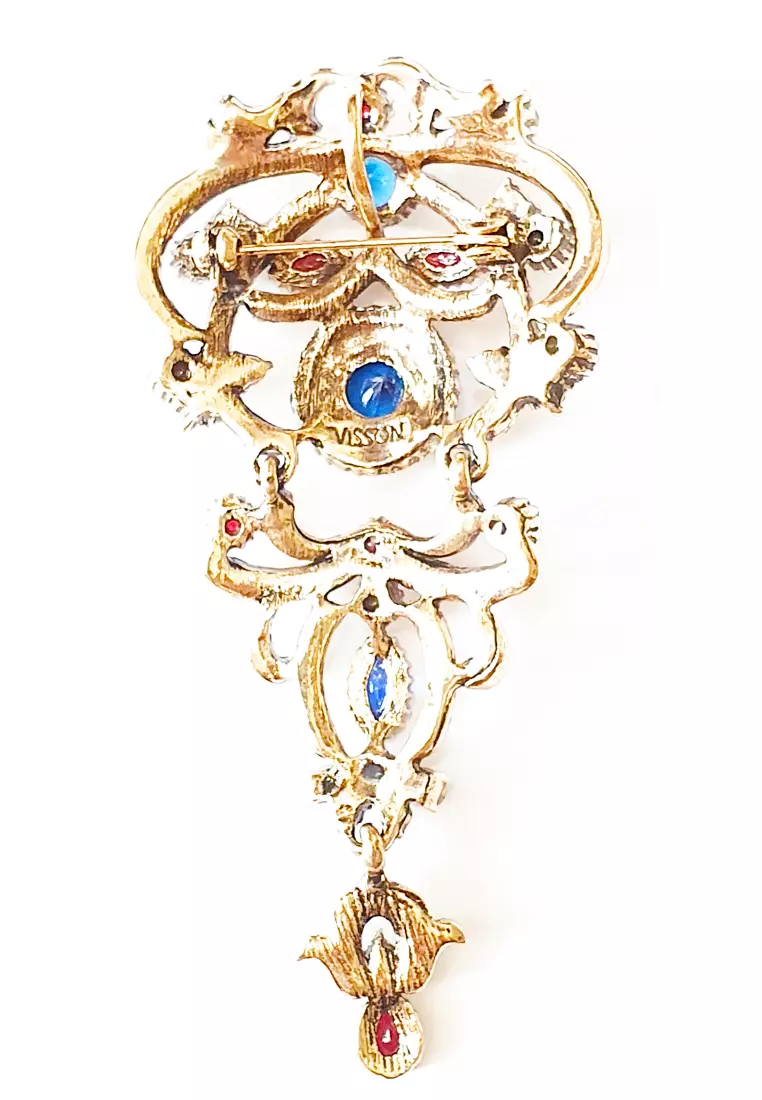 Myra Diamente Brooch Blue