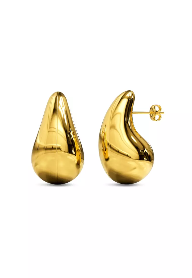 Raindrop Gold layered Stud Earrings