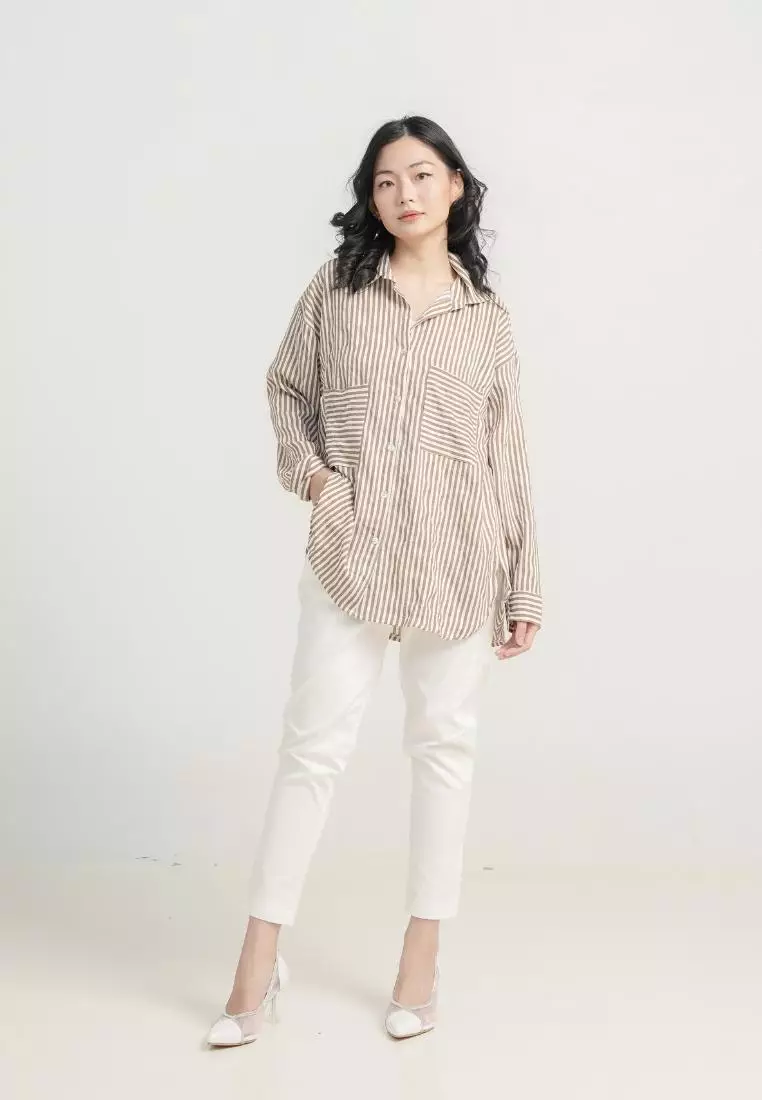 Plus Size Oversized Shirts Bica Brown