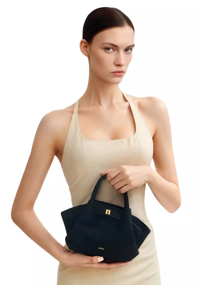 Hana Mini Faux Suede Tote Bag - Black