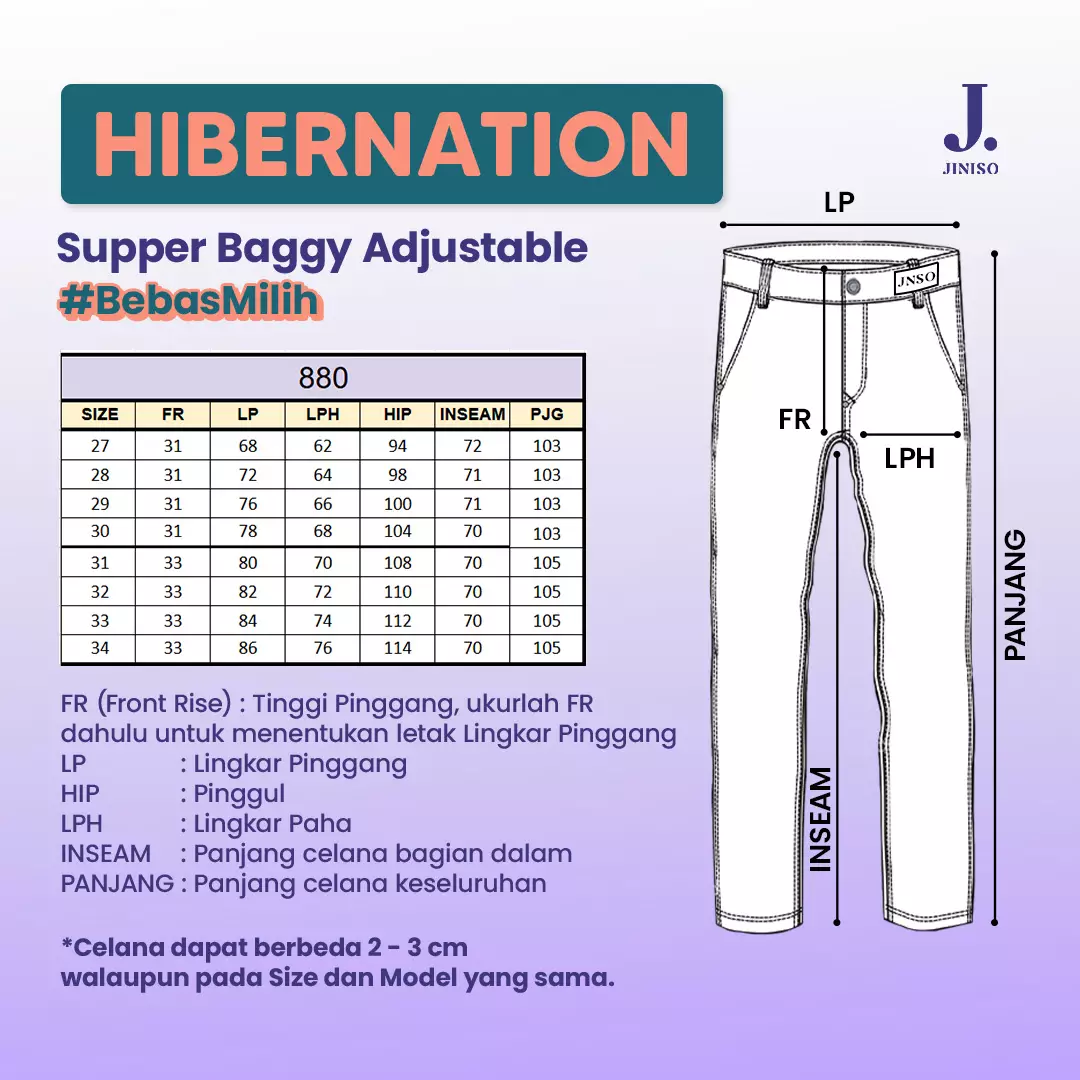 Highwaist Adjustable Super Baggy Jeans 880 HIBERNATION