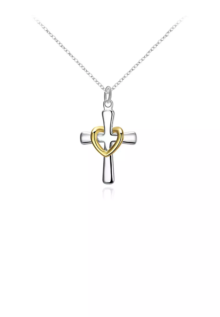 Gold heart hotsell cross necklace