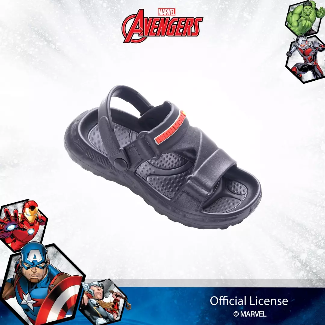 AVENGERS - SANDAL LAKI ANAK TANGGUNG CH330086LT SELOP FULL KARET - HITAM