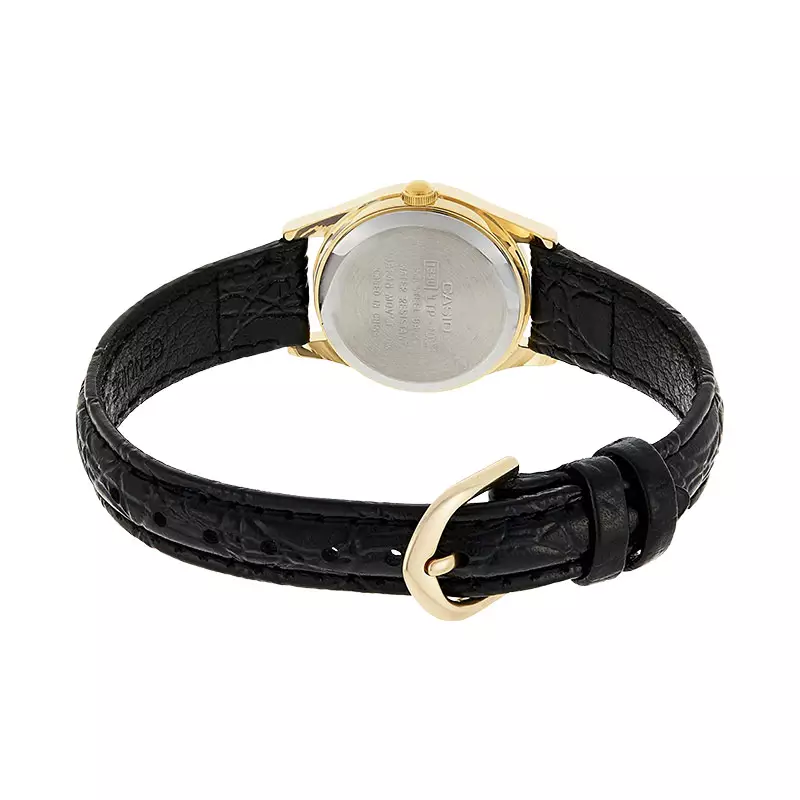 Jam Tangan Wanita Casio General LTP-1094Q-7B1RDF LTP1094 LTP-1094Q White Dial Black Leather Band