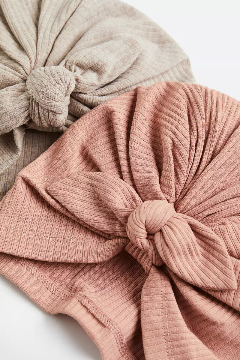 2-pack knot-detail hats