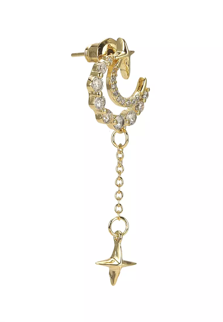 Gold sparkly dangle earrings online
