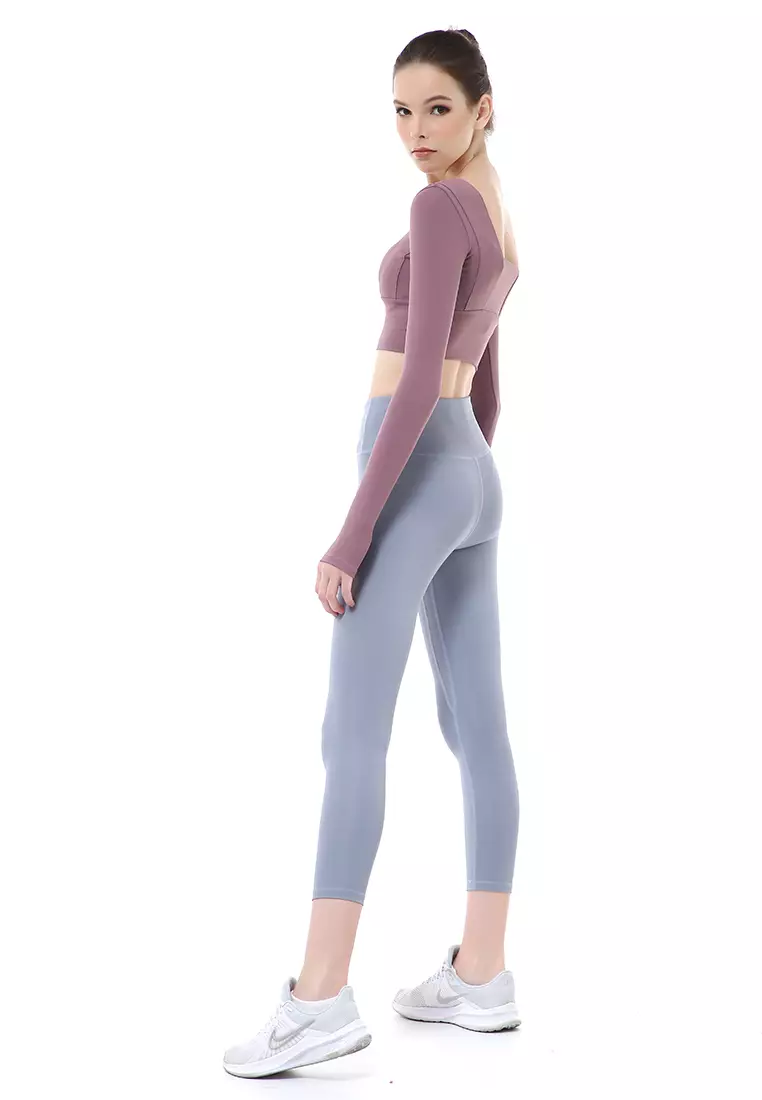 Mikayla One Set Pakaian Olahraga Wanita Atasan & Celana Panjang Kombinasi Warna Material Polyester ORIGINAL - Lightpurple Blue