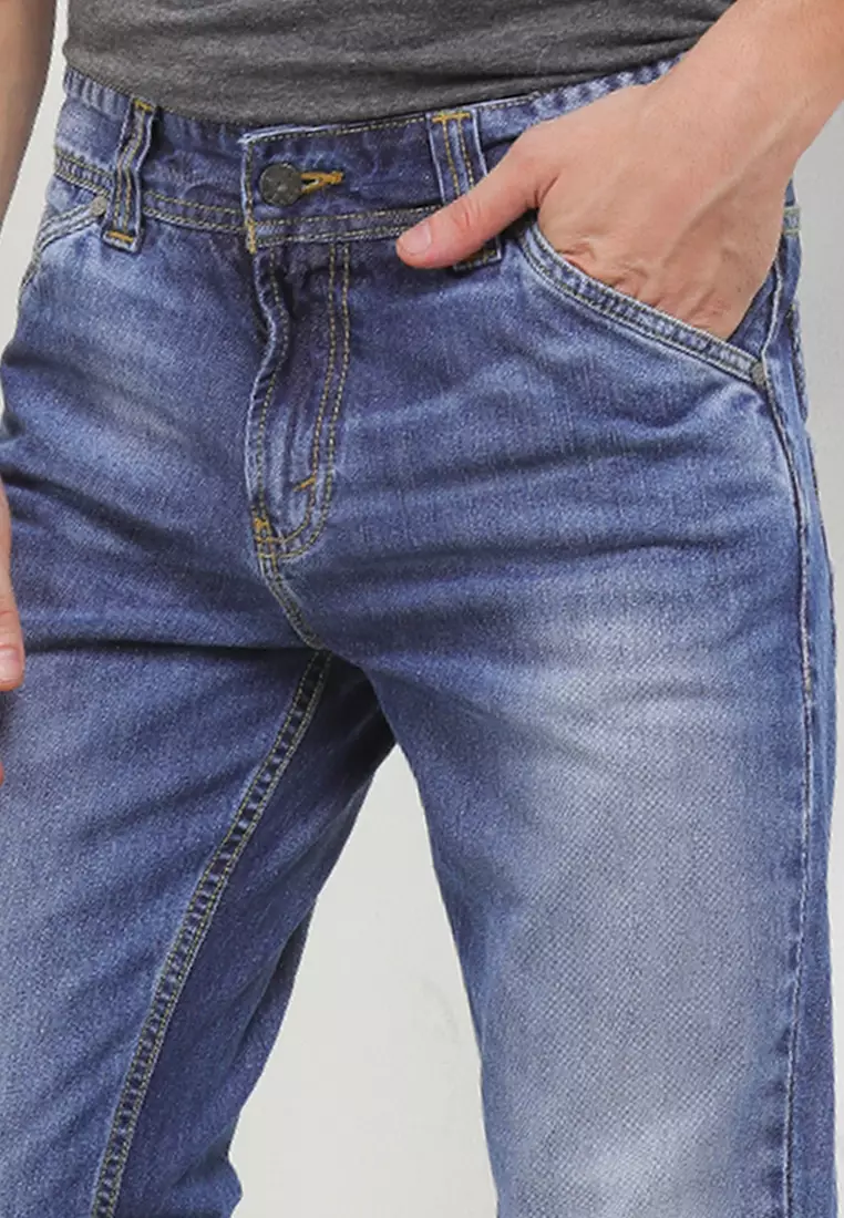 Straight Fit Denim Pants Cfs095D