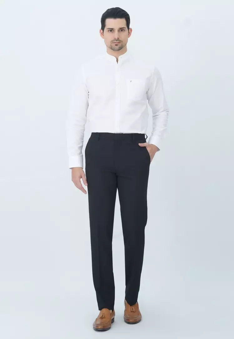 Johnwin - Gosen Pants - Celana Kerja - Celana Formal - Reguler Fit - Polyester - Hitam - F.992.008.110.C