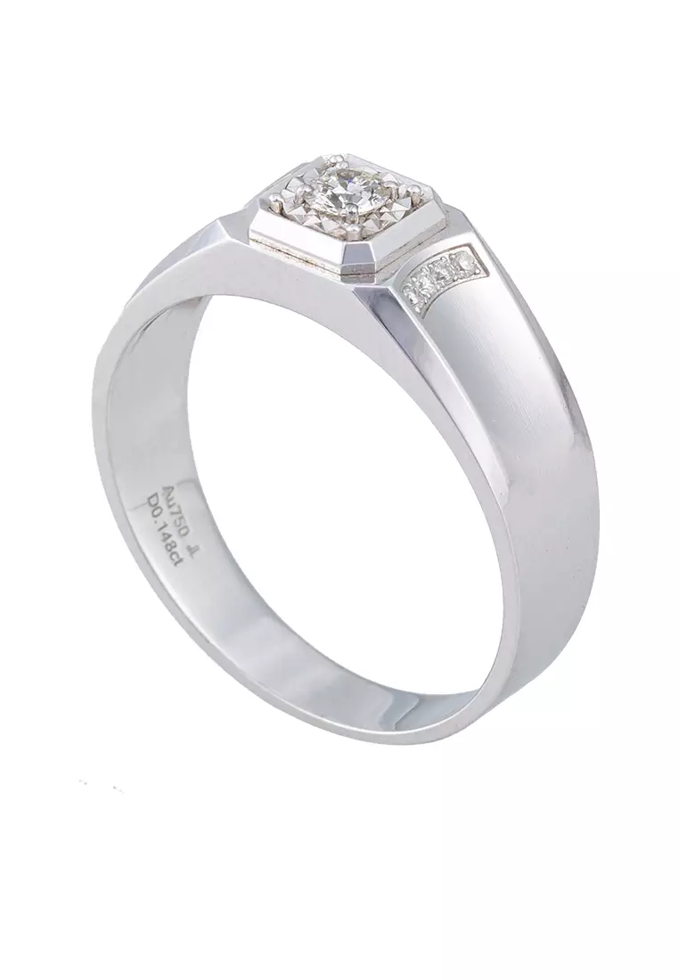 White diamond ring for men sale