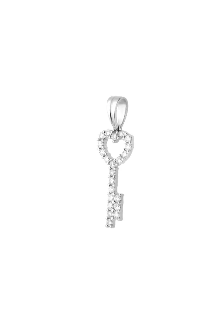 Buy GOLDHEART GOLDHEART Key Diamond Pendant White Gold 750 P5596