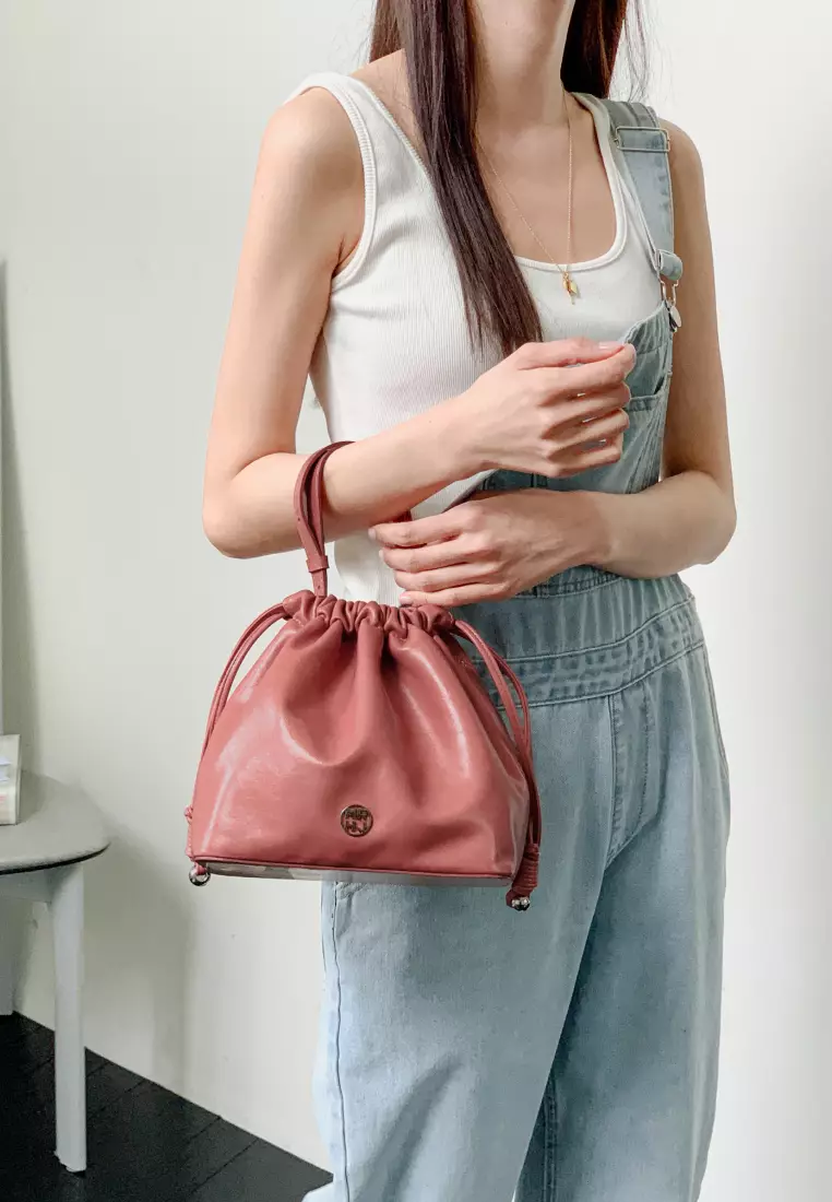 CHERRY Vegan Leather Crossbody Bag Pink