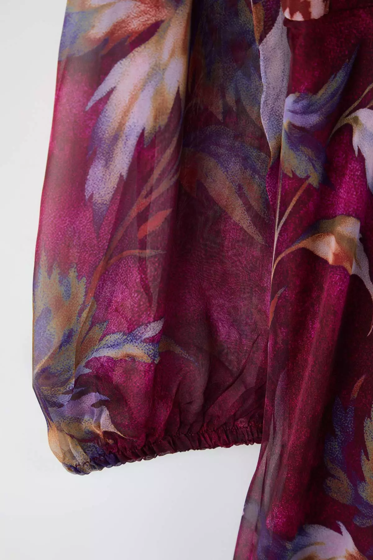 Burgundy-Multicolor Chiffon Mini Woven Plus Size Dress Tbbaw26Ah00004