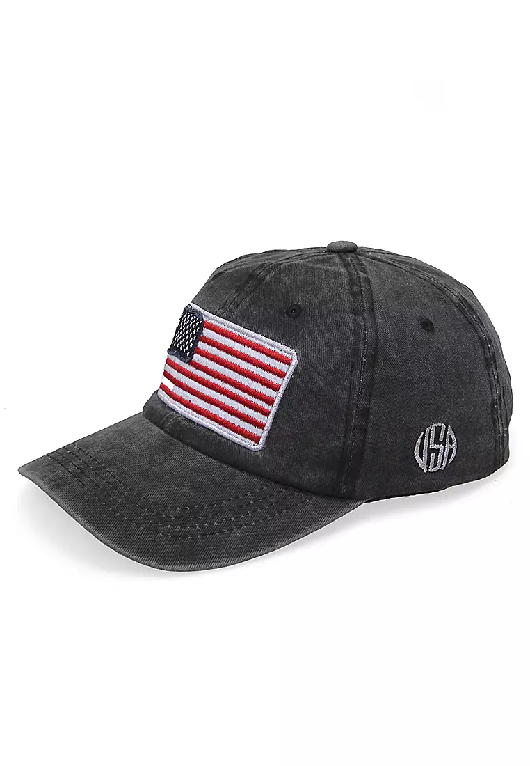 Drsh Topi Baseball Unisex Casual Sport USA Adjustable Material Cotton ORIGINAL - Black