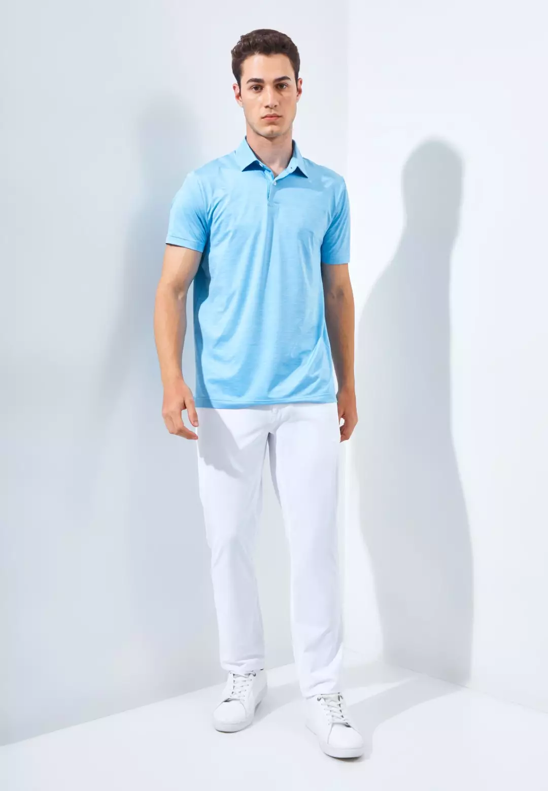 Jack Nicklaus Academy Premium Tonal Two Color Solid Polo Blue Surf