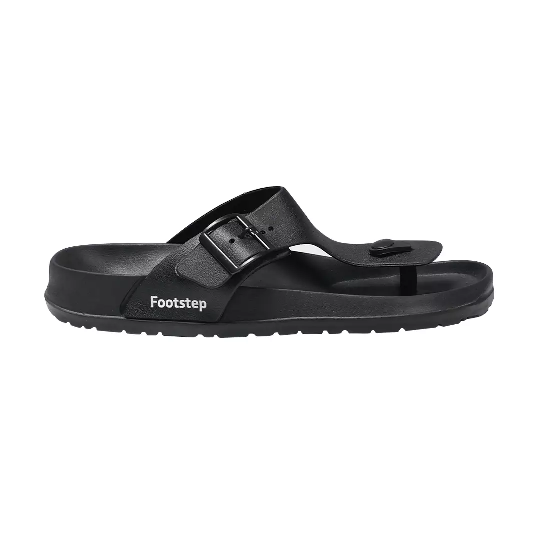 Sandal Pria Slide Footstep Footwear Aruna Black