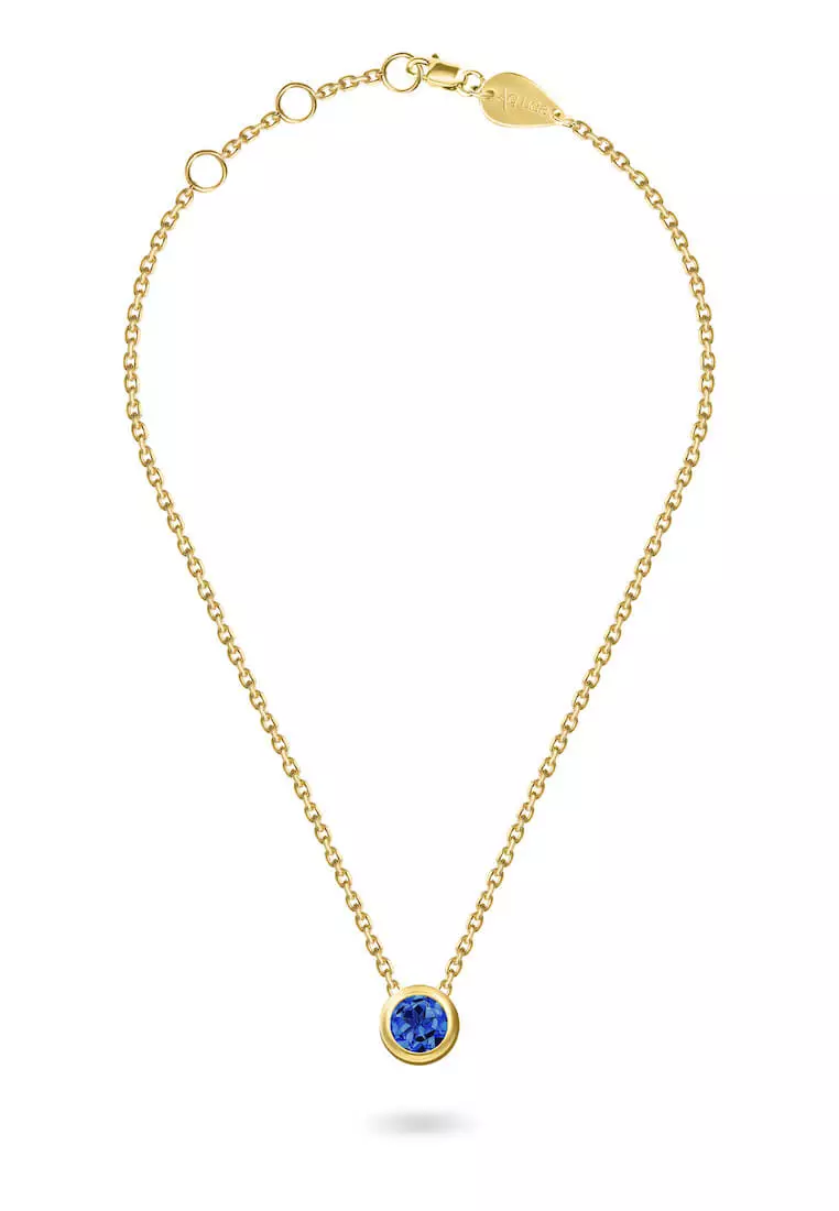 Gold top sapphire necklace