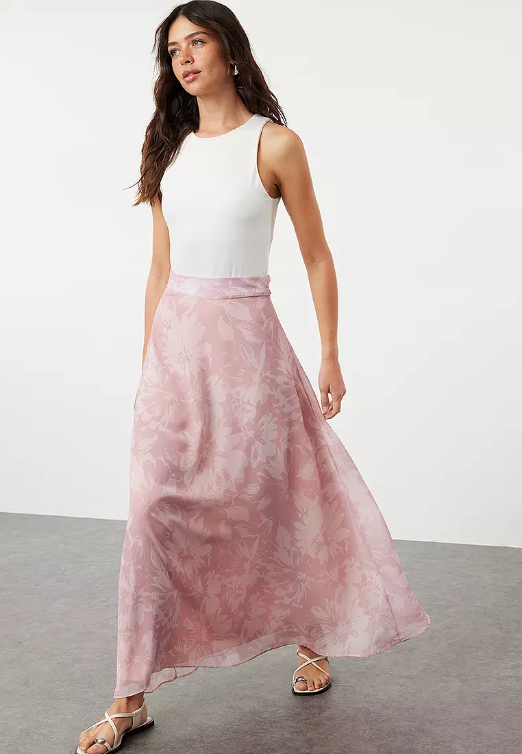 Trendyol A Line Skirt Zalora Trendyol A-Line Chiffon Maxi Skirt