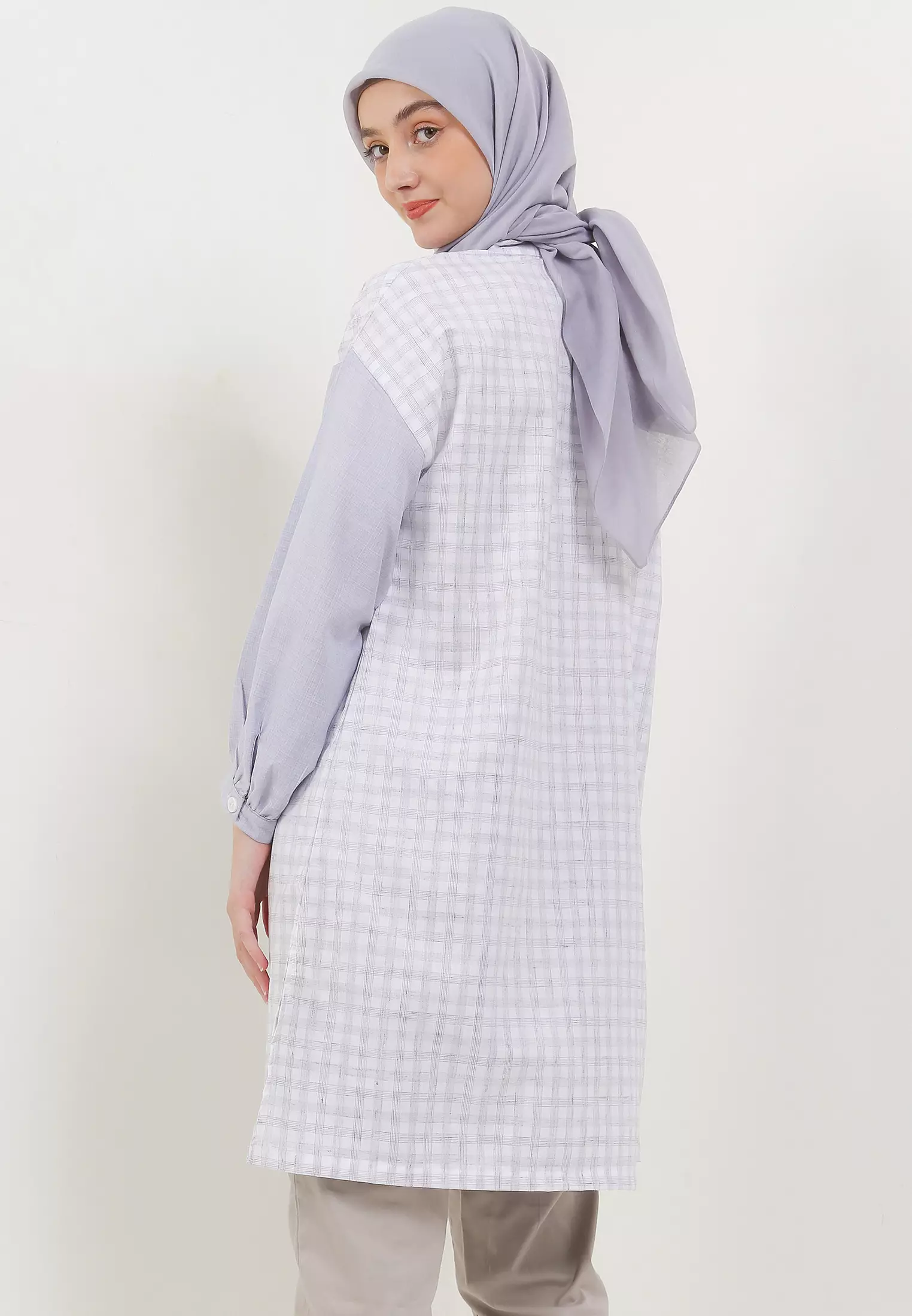 MFMW Ulala Tunik Grey Motif Kotak